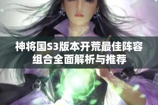 神将国S3版本开荒最佳阵容组合全面解析与推荐